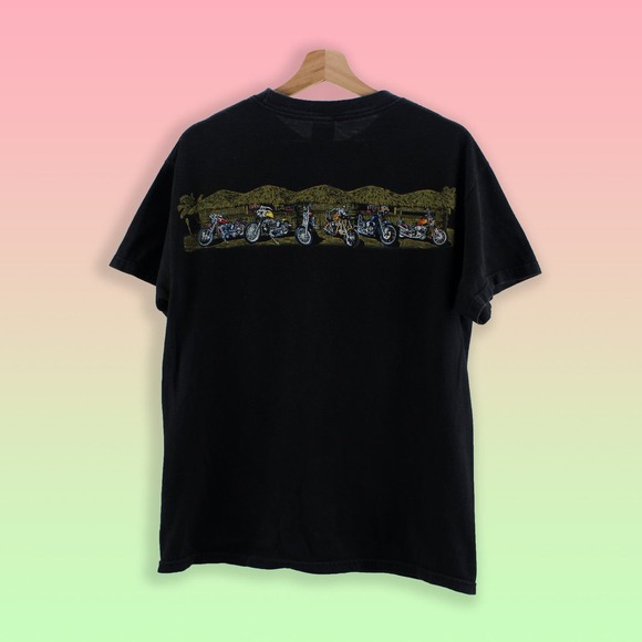 Vintage 90s T-Shirt - Black Chopper Motorcycle Tee - M - Picture 2 of 3